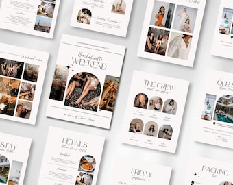 Bachelorette Itinerary Template | Bachelorette Weekend Planner | Bachelorette Invite | Editable Digital Itinerary Canva | Bachelorette Party