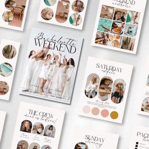 Deluxe Bachelorette Itinerary Template | Bachelorette Weekend Planner | Bachelorette Party Itinerary | Bach Itinerary Canva Editable Invite