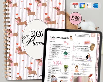 2026 Digital Planner, Weekly, Monthly, Daily Planner, GoodNotes Planner, iPad Planner, Dated 2026 Planner, Minimalist Planner | 530 Pages