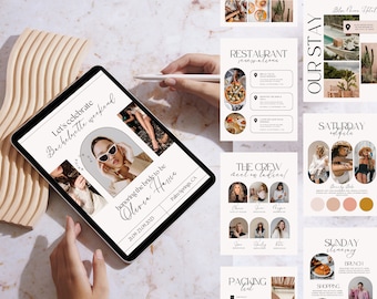 Deluxe Bachelorette Weekend Planner | Bachelorette Itinerary Template | Bachelorette Party Itinerary | Bach Itinerary Canva Editable Invite