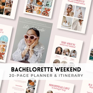 Deluxe Bachelorette Invitation Template | Bachelorette Itinerary Template | Bachelorette Weekend Planner | Hen Weekend Itinerary Canva