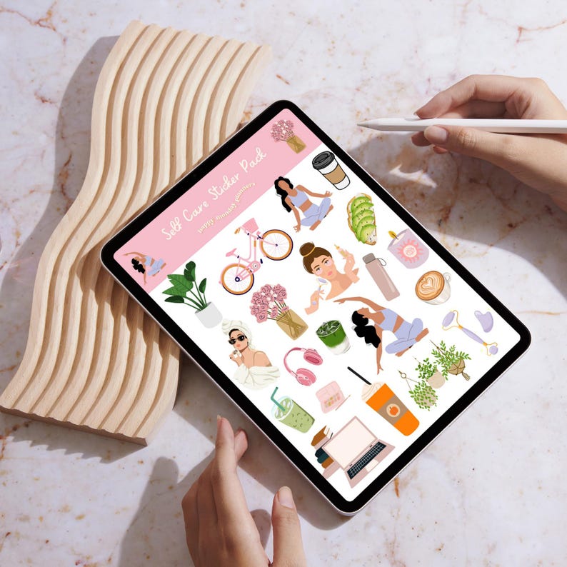 Aesthetic DIGITAL STICKERS Pack | Self Care Digital Stickers Goodnotes ...