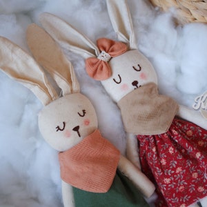 Stuffed Bunny , Personalised Handmade Bunny , Personalised Handmade Rabit , Personalised Christmas Girl Gift