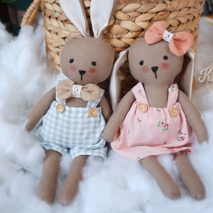 Long Ears Bunny - Personalised Handmade Bunny - Soft Bunny Doll - Bunny Nursery Decor, Personalized Christmas Girl Gift