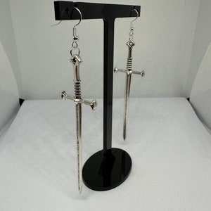 Silver Sword Earrings