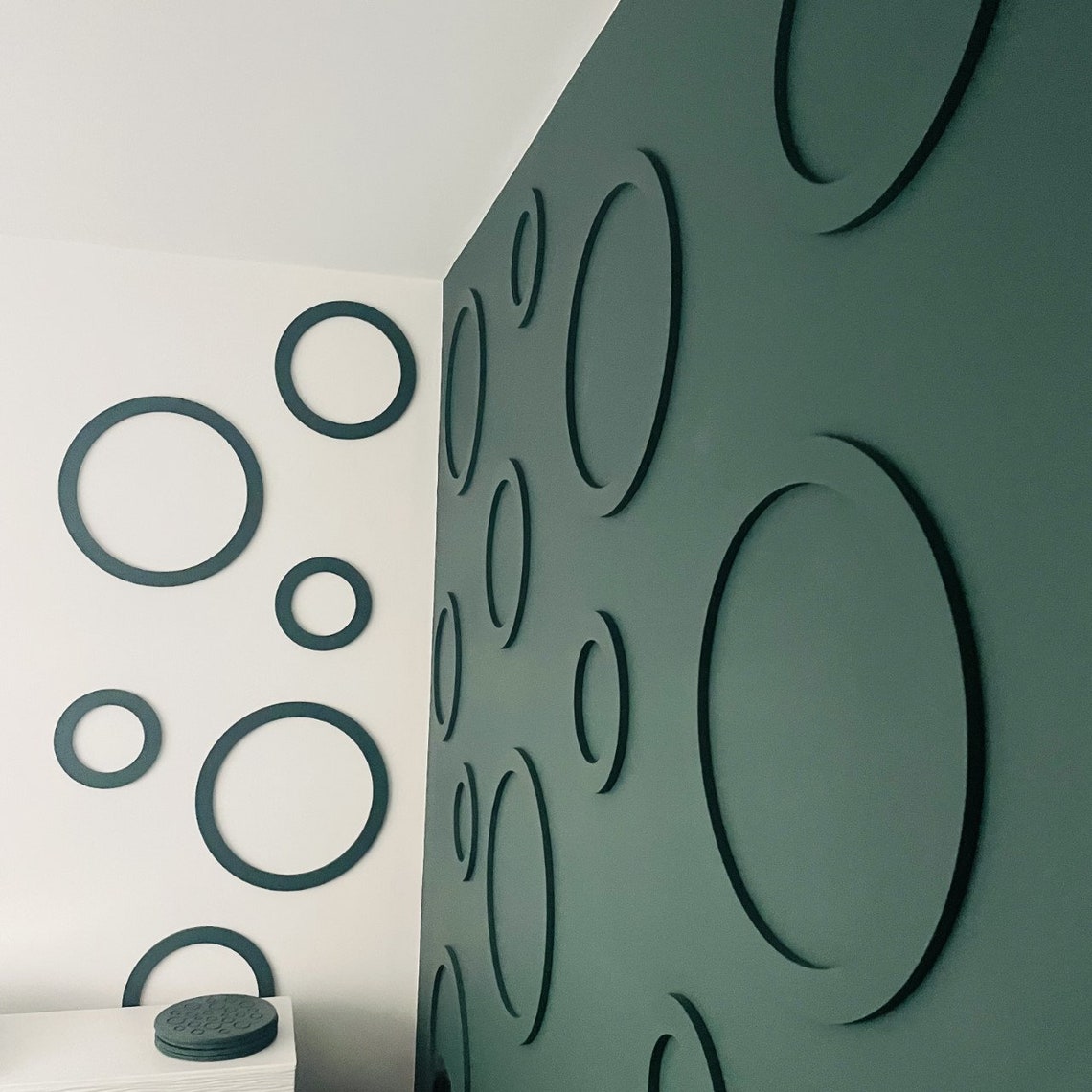 MDF Shape Wall Panel, Wall Paneling, Accent Wall Design, Round Wall Art