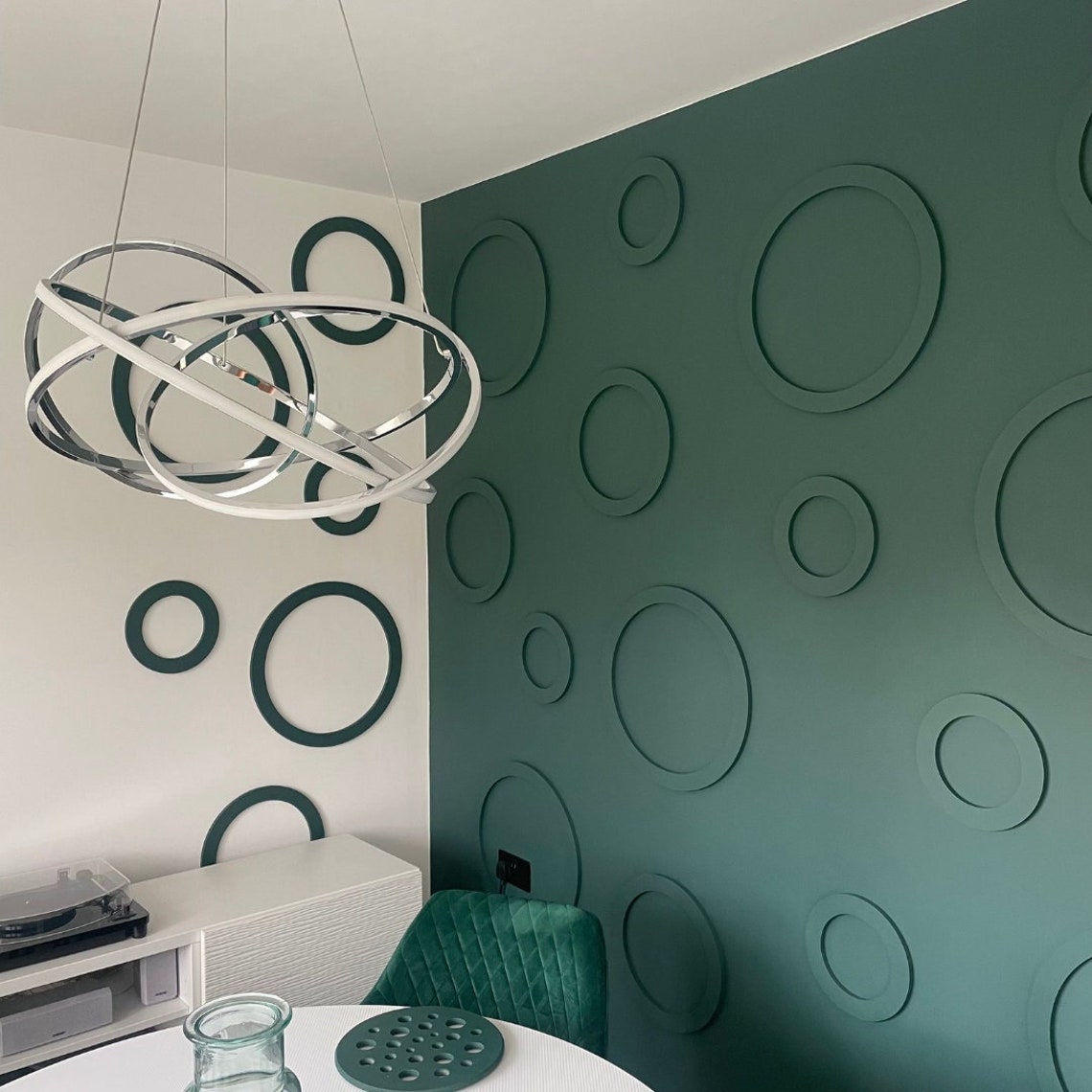 MDF Shape Wall Panel, Wall Paneling, Accent Wall Design, Round Wall Art ...