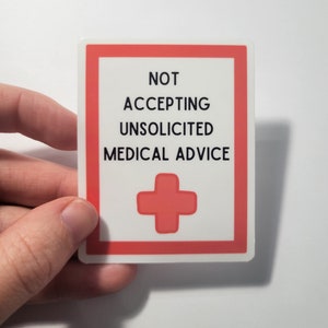 Niet accepteren ongevraagd medisch advies Sticker Schattig Vinyl of papier Chronische ziekte POTS EDS MCAS Spoonie Spoonie Theorie