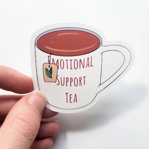 Soporte Emocional Vinilo de Café/Té o Pegatina de Papel para Termo