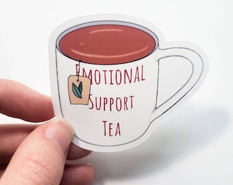 Emotional Support Kaffee/Tee Vinyl oder Papier Sticker für Thermoskanne