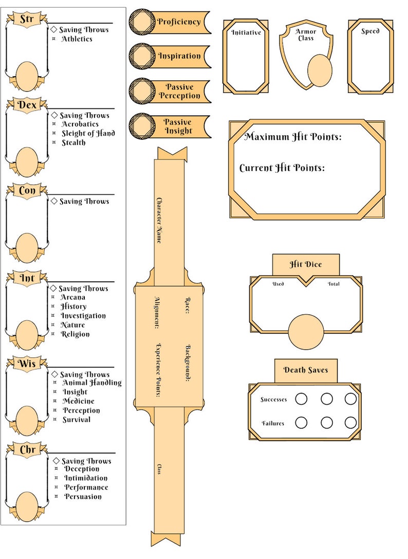 Dry Erase Character Sheet Stickers Dungeons and Dragons Etsy
