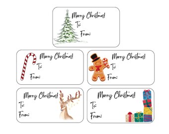 Merry Christmas Happy Holiday Sticker Pack Süße Geschenketiketten Zum Ab