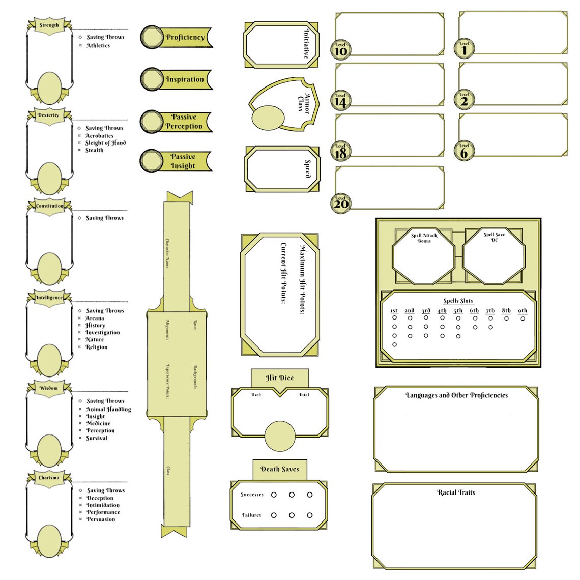 Dry Erase Character Sheet Stickers Dungeons and Dragons Etsy
