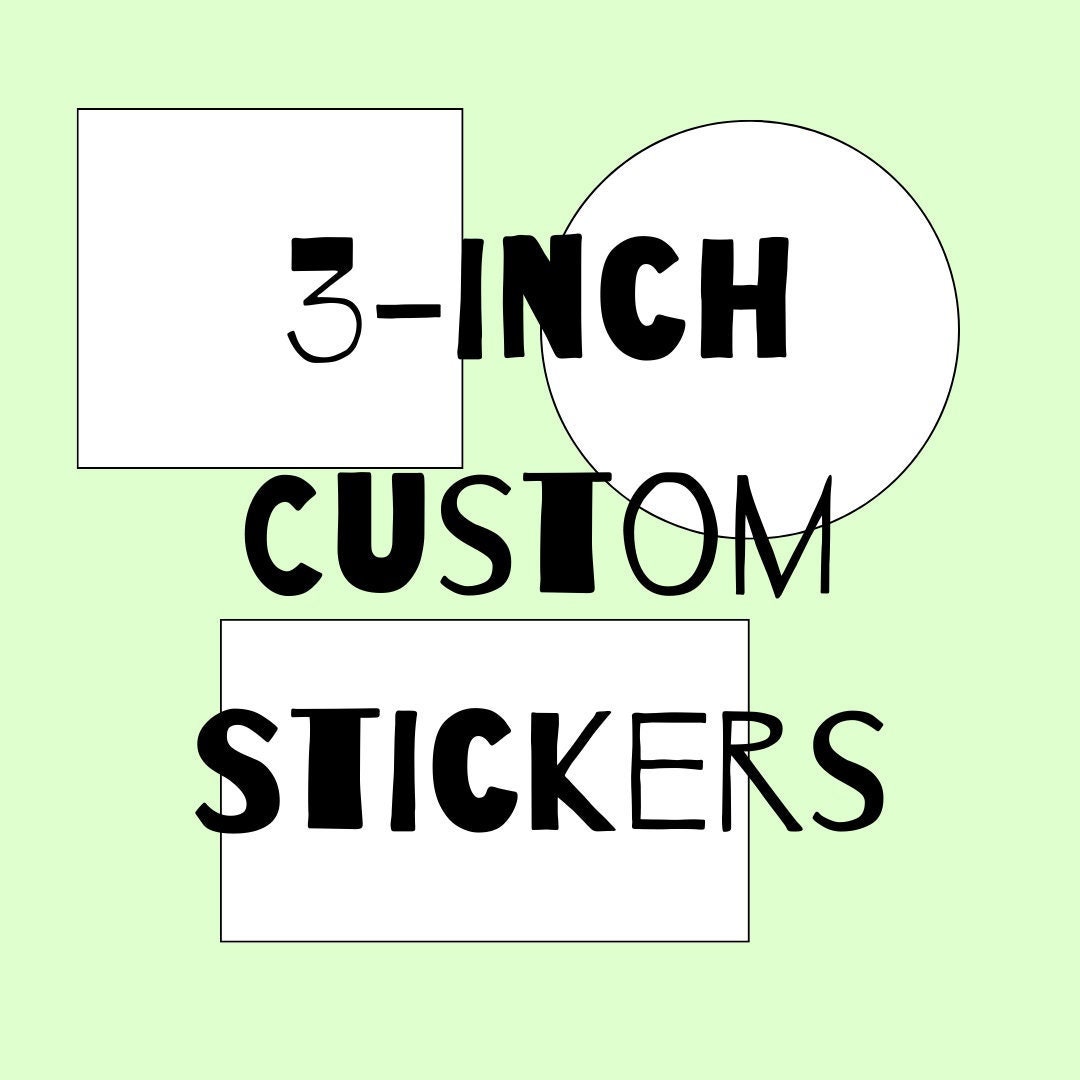 Three Logo Sticker 3-inch Custom Sticker Logo Design Vinyl Small Business - Etsy