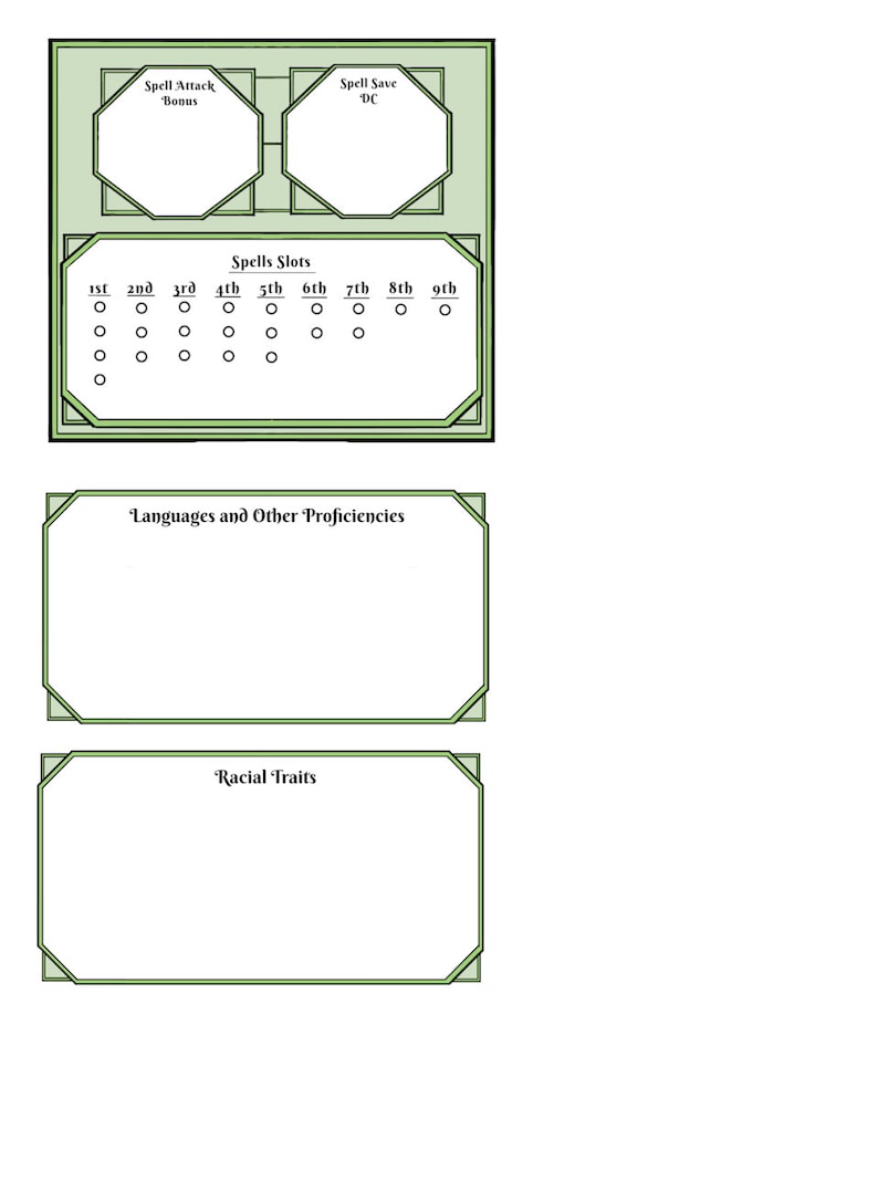 Dry Erase Character Sheet Stickers Dungeons and Dragons Etsy