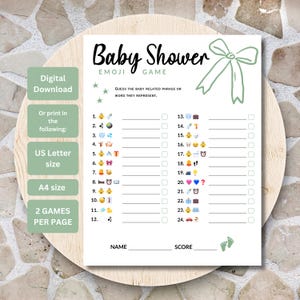 Baby Shower Emoji Activity, Baby Shower Game, Printable Baby Shower Party Game, Emoji Baby Fun Quiz, Emoji Pictionary Game, Digital Download