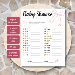 Baby Shower Emoji Game, Baby Shower Activity, Printable Baby Shower Party Game, Emoji Baby Fun Quiz, Emoji Pictionary Game, Digital Download