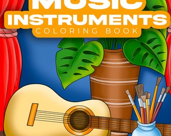 Musical Instrument Coloring Book for Kids and for Adults