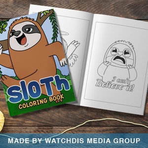 Sloth Coloring Book with texts for Animal Lovers