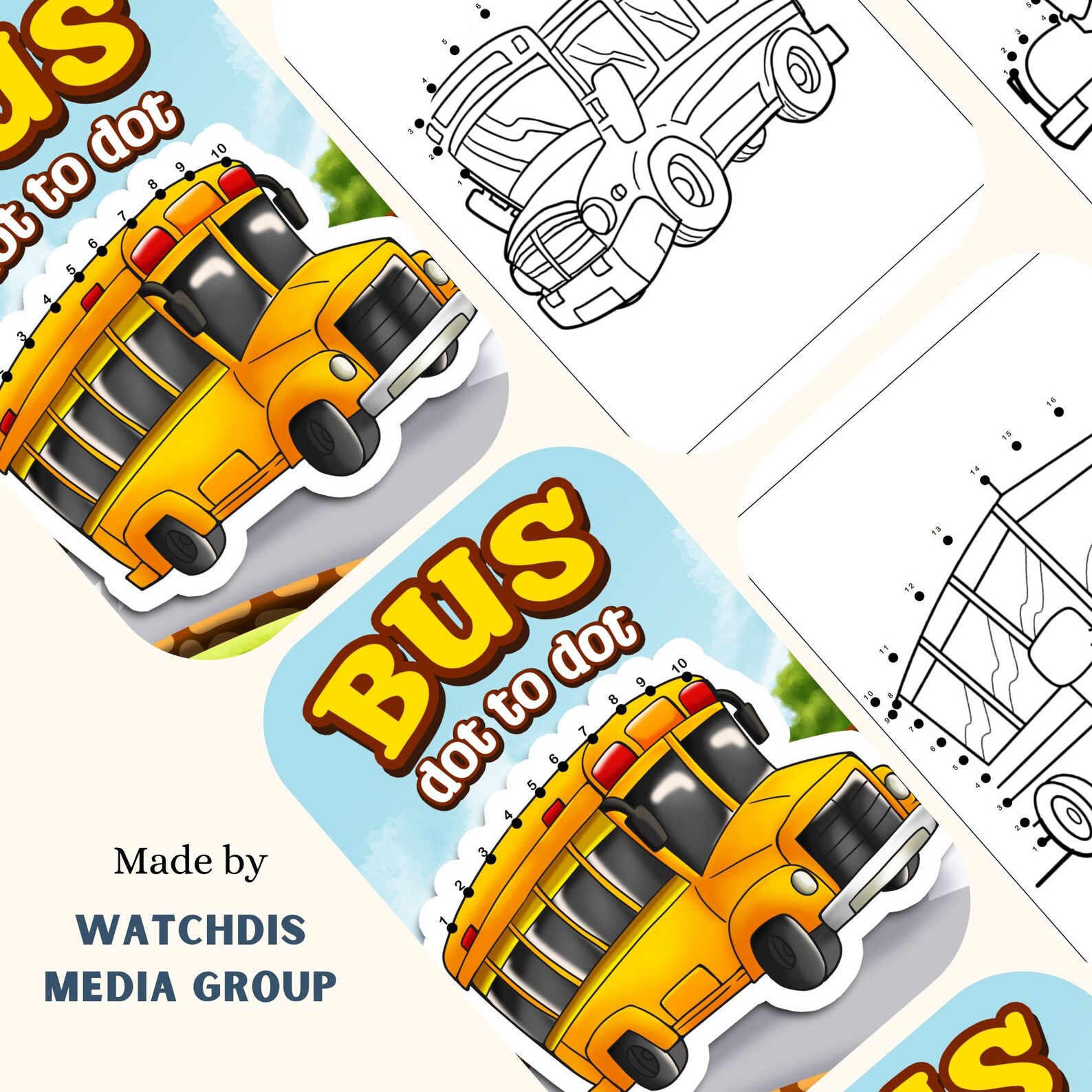 Bus Connect the Dots Dot-to-dot Activity Book for Kids - Etsy