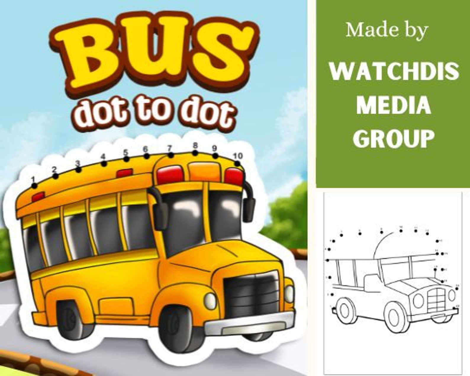 Bus Connect the Dots Dot-to-dot Activity Book for Kids - Etsy