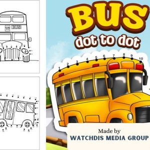 Bus Connect the Dots Dot-to-dot Activity Book for Kids - Etsy