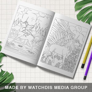 Unicorn Coloring Book with text for Animal Lovers image 3