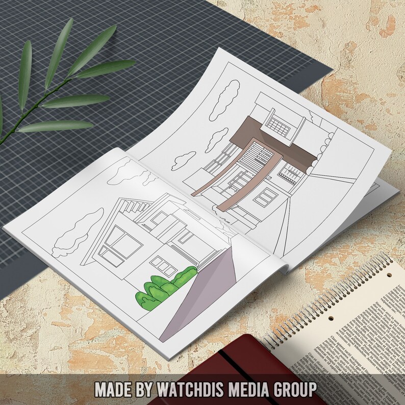 Modern House Coloring Book for Kids and for Adults - Etsy