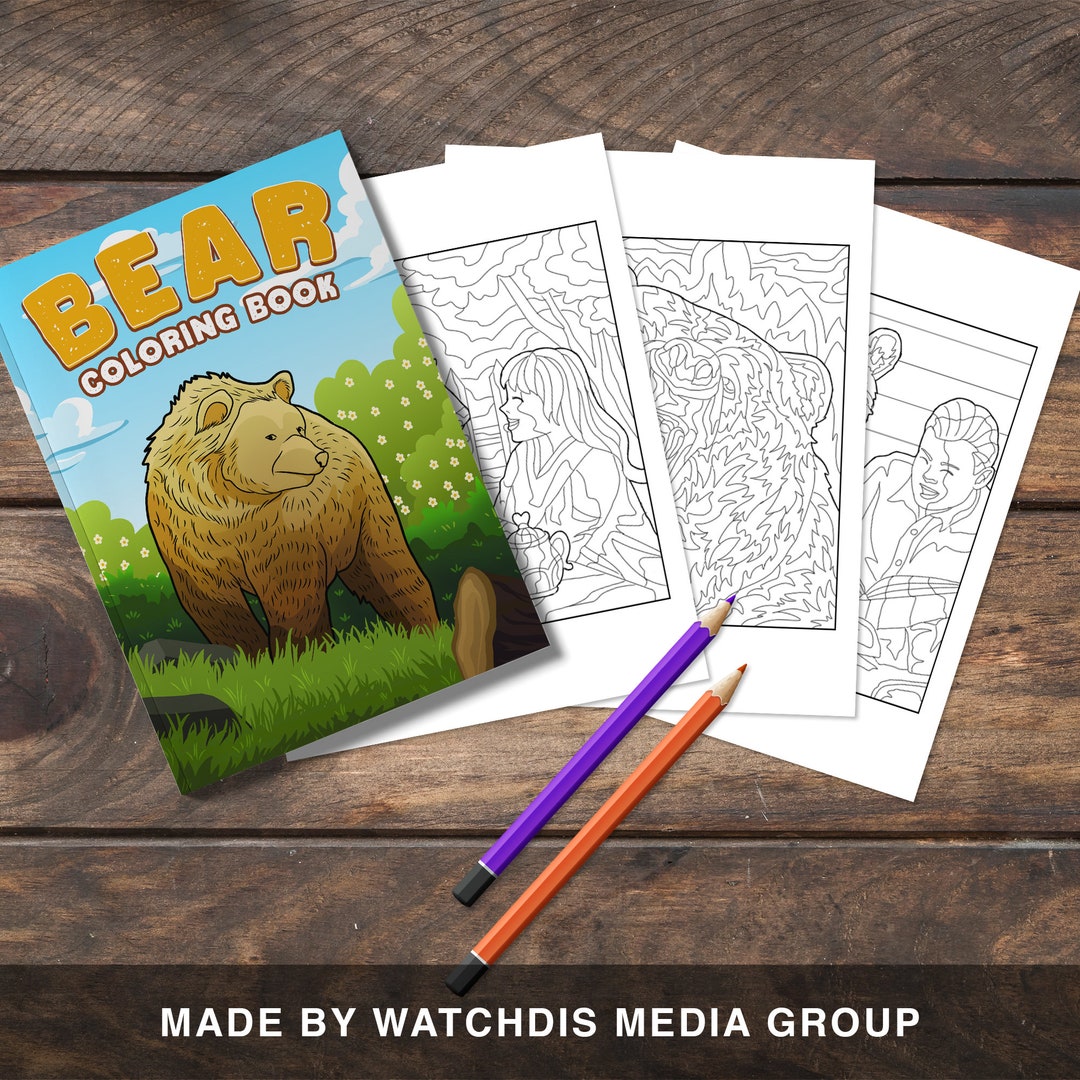 Bear Coloring Book Digital Coloring Digital Prints Activity - Etsy