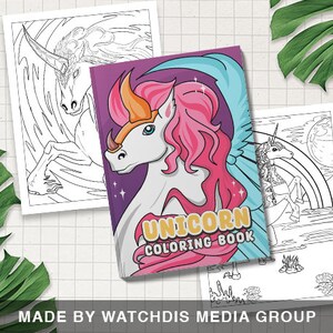 Unicorn Coloring Book with text for Animal Lovers image 2