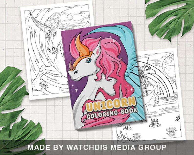 Unicorn Coloring Book with text for Animal Lovers image 2