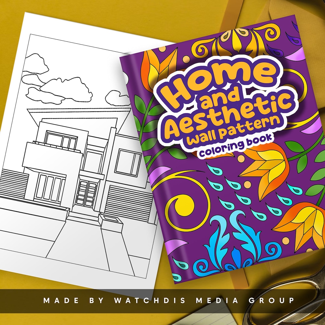 Home and Aesthetic Wall Pattern Coloring Book for Kids and Adults - Etsy