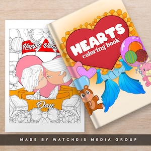 Hearts Coloring Book for Kids and Adults