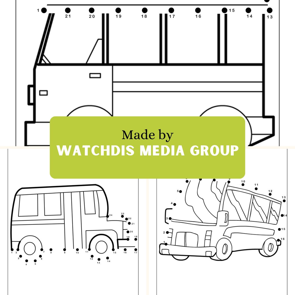 Bus Connect the Dots Dot-to-dot Activity Book for Kids - Etsy