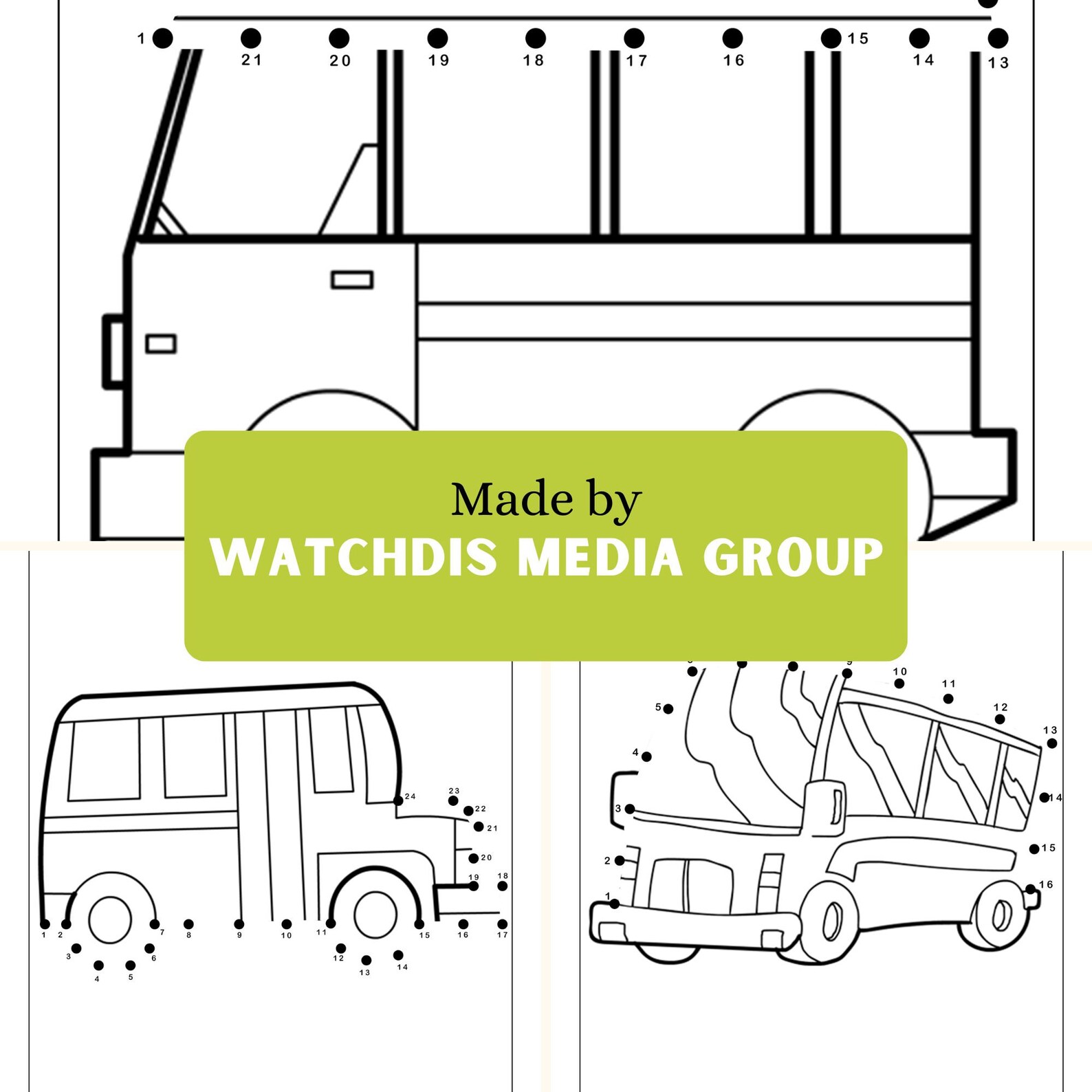 Bus Connect the Dots Dot-to-dot Activity Book for Kids - Etsy