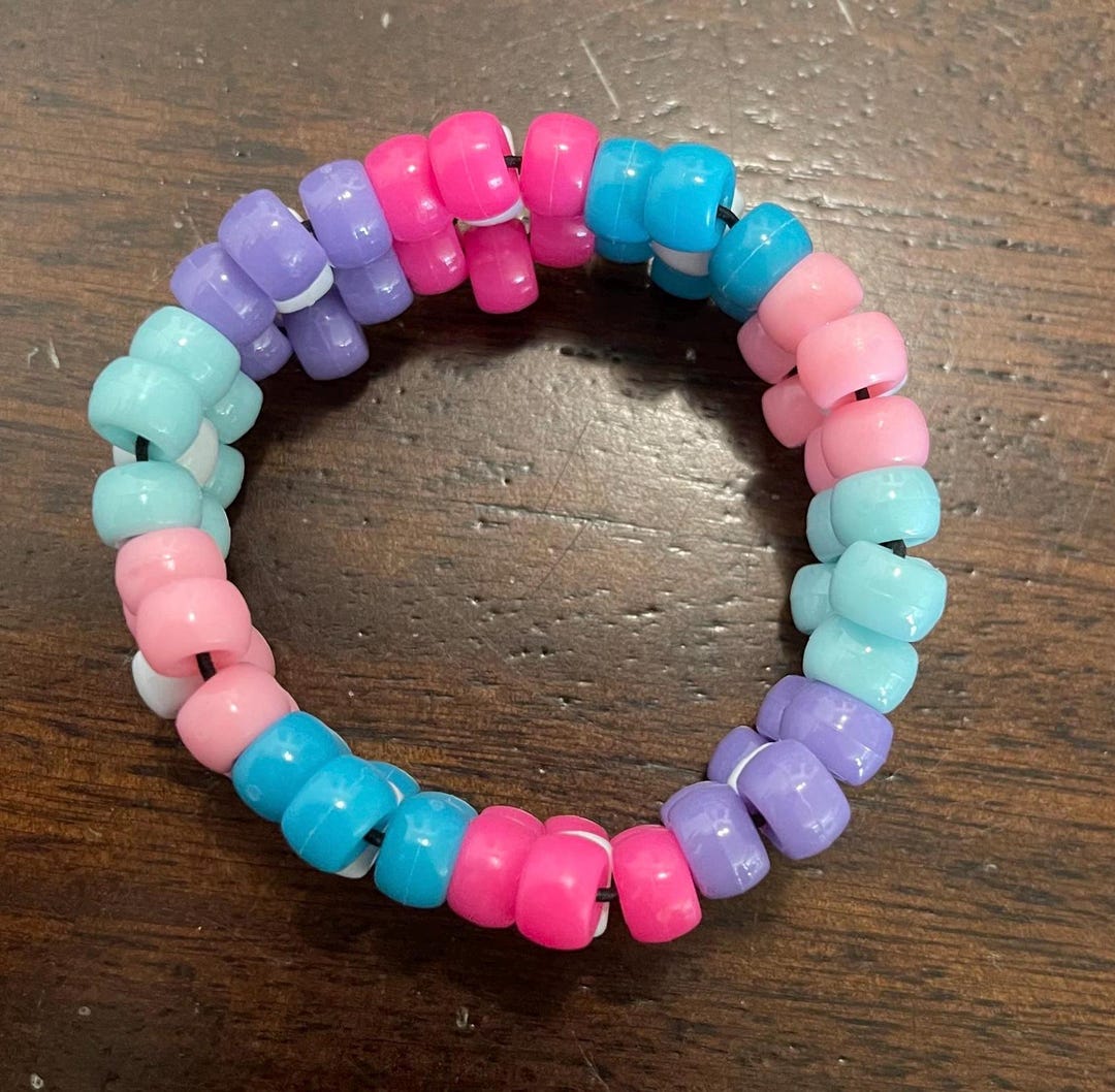 Pony Bead Bracelet How To Make A Kandi Flower Cuff Flower Kandi Cuff Beaded  Bracelet