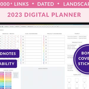 2023 Digital Planner | goodnotes planner, ipad planner, weekly planner, budget planner, minimalist digital planner with digital stickers