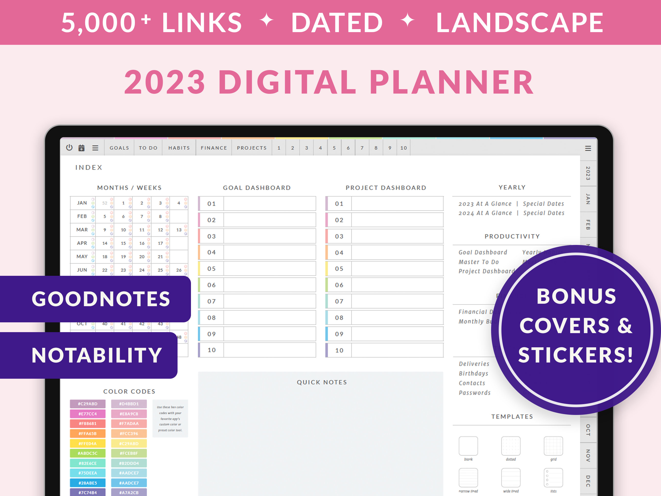2023 Digital Planner | Goodnotes Planner, iPad Planner, Weekly Planner ...