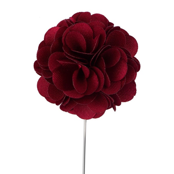 Marigold Maroon Flower Lapel Pin Lapel Pin | Wedding Accessories | Groom Accessories | Groomsmen Accessories | Floral Lapel Pins |