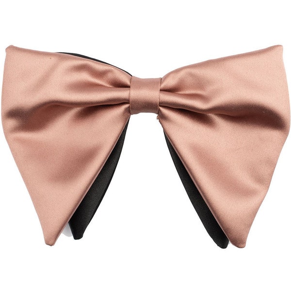 Solid Rose Gold Butterfly Microfiber Bow Tie Pre-Tied