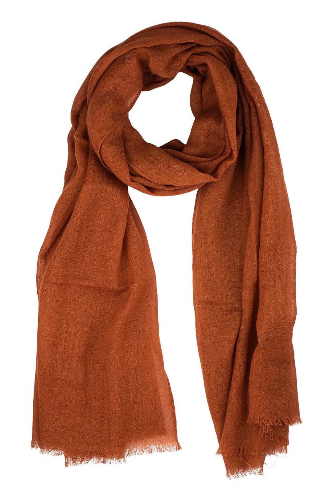 Solid Rust Pure Wool Scarf Gift for Him Birthday Gift Christmas Gift