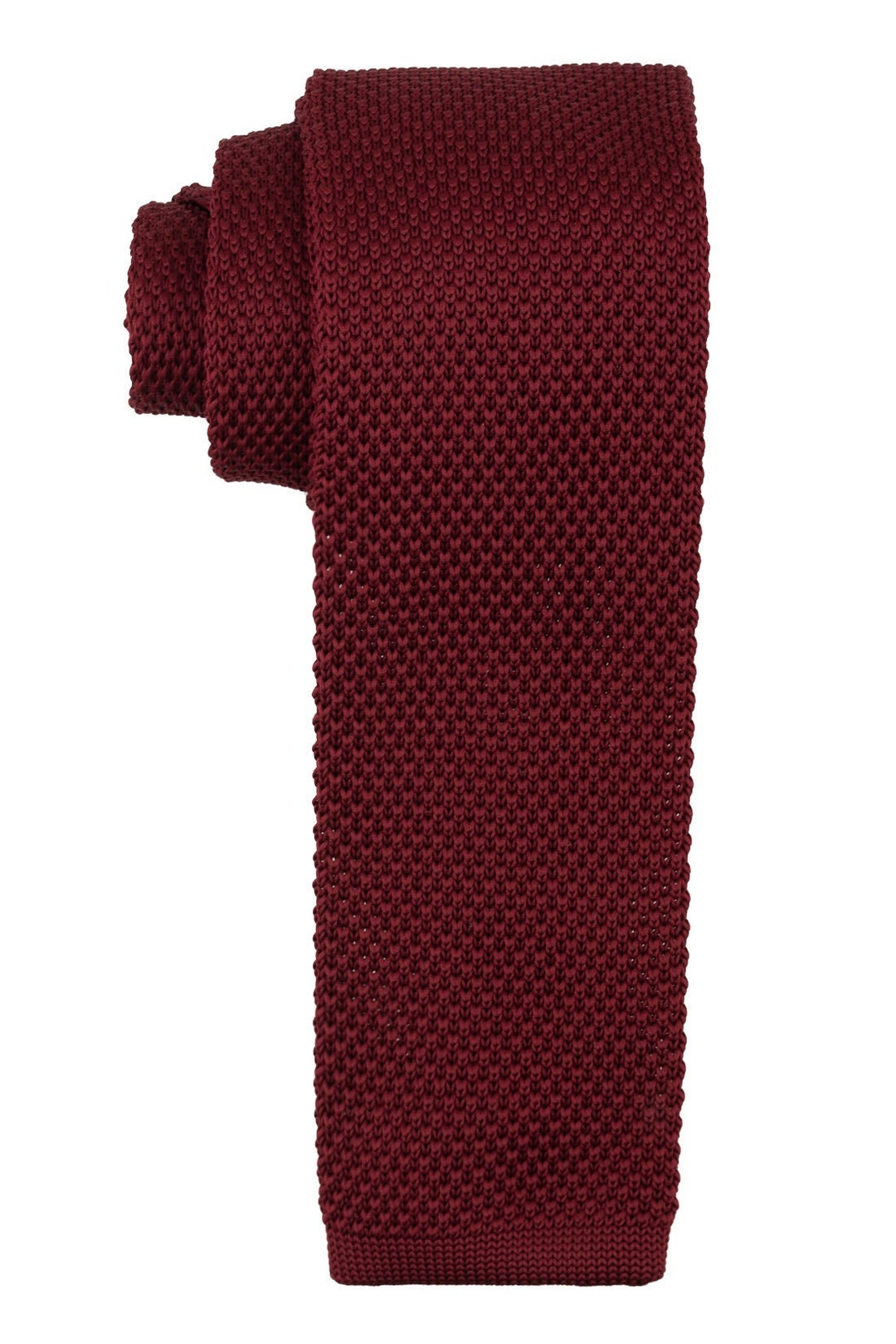 Burgundy Knitted Tie Gifts for Men Gifts for Him Skinny Tie Ties for Dad Ties for Him Ties for