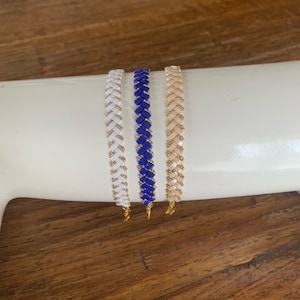 Half tila pearl bracelet, Japanese pearl, gold-plated miyuki pearl, half tila pearl, evening bracelet, Christmas gifts, holiday gifts