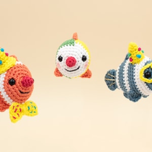 Ensemble de jouets poissons-clowns, modèle amigurumi, ensemble de poissons-clowns au crochet, motif corail au crochet, modèle PDF en anglais États-Unis uniquement image 1