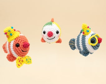 Clownfish toy set amigurumi pattern, crochet clownfish set pattern, crochet coral pattern, PDF pattern in English (US) only