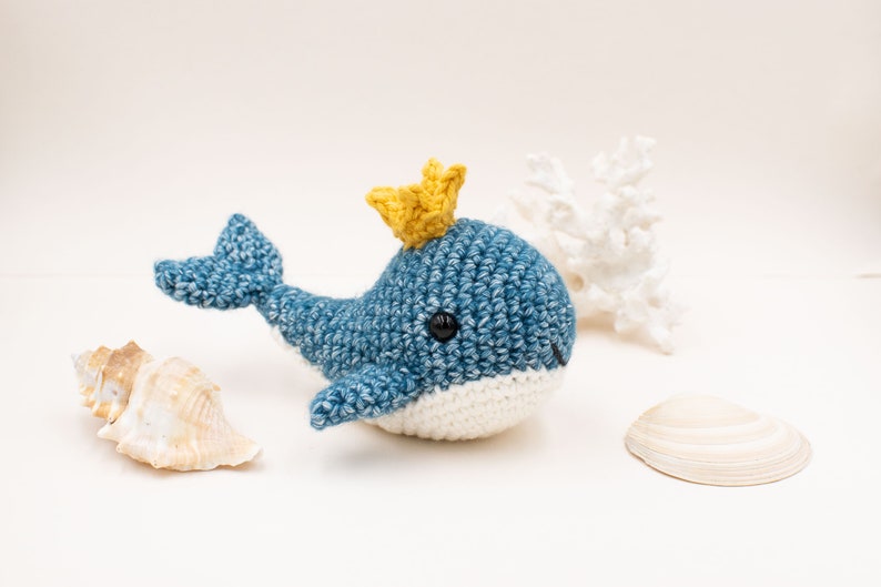 Baby whale amigurumi pattern, baby whale crochet pattern, crochet whale pattern for baby mobile, PDF pattern in English US only image 1
