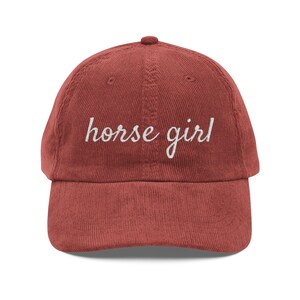 Vintage Horse Girl Corduroy Cap, Embroidered Cap for Horse Lovers, Casual Cap, Trendy Accessories, Perfect Gift for Equestrians