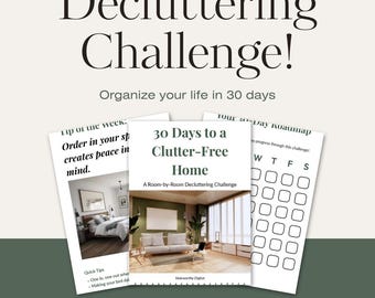 30 Days to a Clutter‑Free Home | Printable Decluttering Challenge, Room‑by‑Room Guide, Minimalist Home Organization PDF
