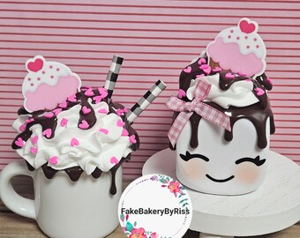 Cupcake theme, Marshmallow Cutie, mini mug, tiered tray decor