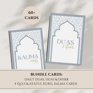 Islamische Lernkarten, Islamische Duas, Dua Karten zum Ausdrucken, Dhikr Karten, Kalima Karte, Ayatul Kursi, 4 Qul Karten, Islamische Lernkarten